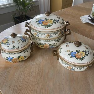 ASTA Floral Vintage German Enamel Cookware Set